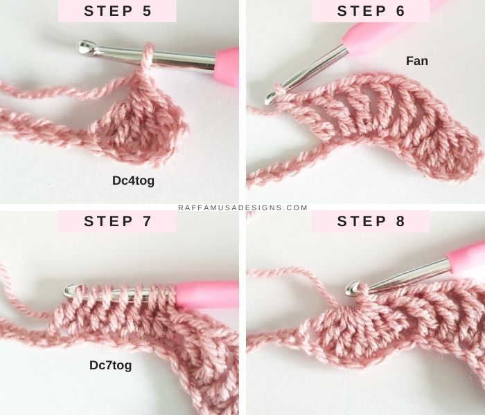 Feather and Fan Stitch Crochet Tutorial - Row 1, Part 2