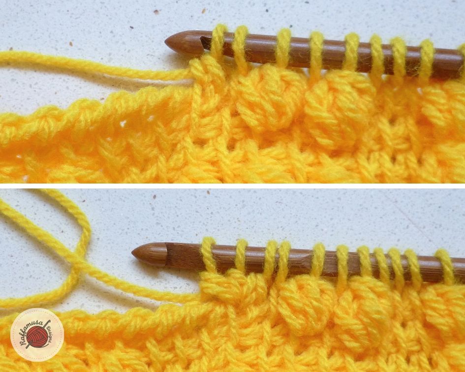 Step 3 of How to Crochet the Tunisian Bobble Stitch