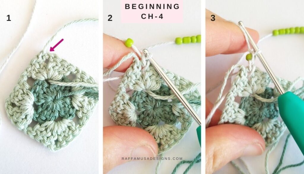 How to Add Beads to the starting chains - Raffamusa Designs