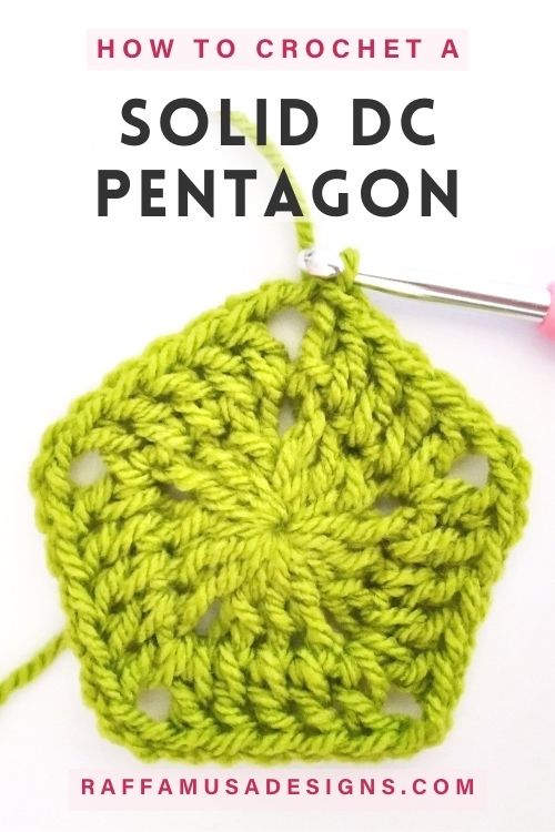 How to Crochet a Solid Double Crochet Pentagon - Free Tutorial - Raffamusa Designs