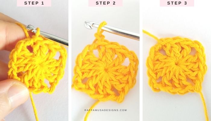 How to fasten off yarn in crochet - Raffamusa Designs
