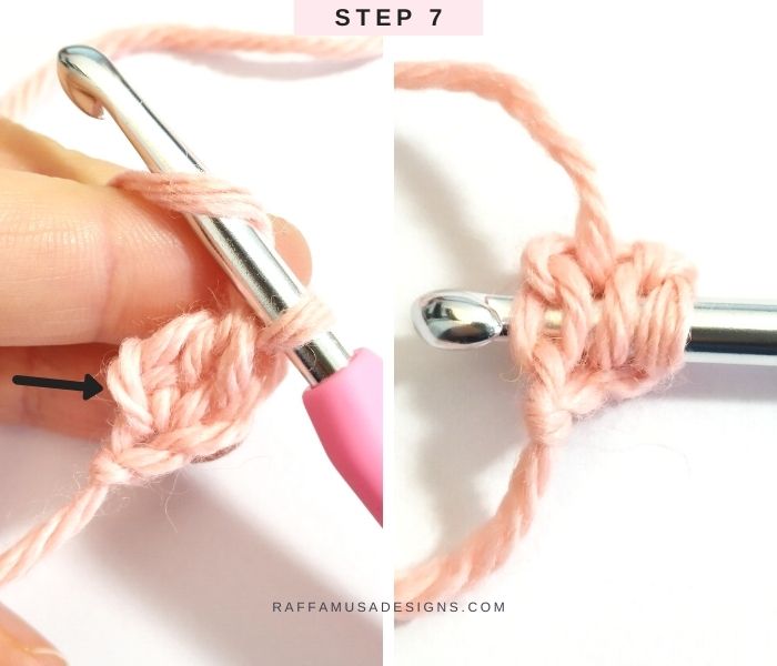 How to Crochet the Foundation Double Crochet - Step-by-Step Tutorial - Raffamusa Designs - Step 7