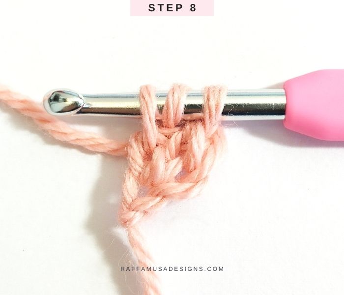 How to Crochet the Foundation Double Crochet - Step-by-Step Tutorial - Raffamusa Designs - Step 8