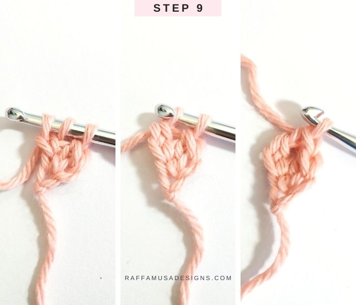 How to Crochet the Foundation Double Crochet - Step-by-Step Tutorial - Raffamusa Designs - Step 9