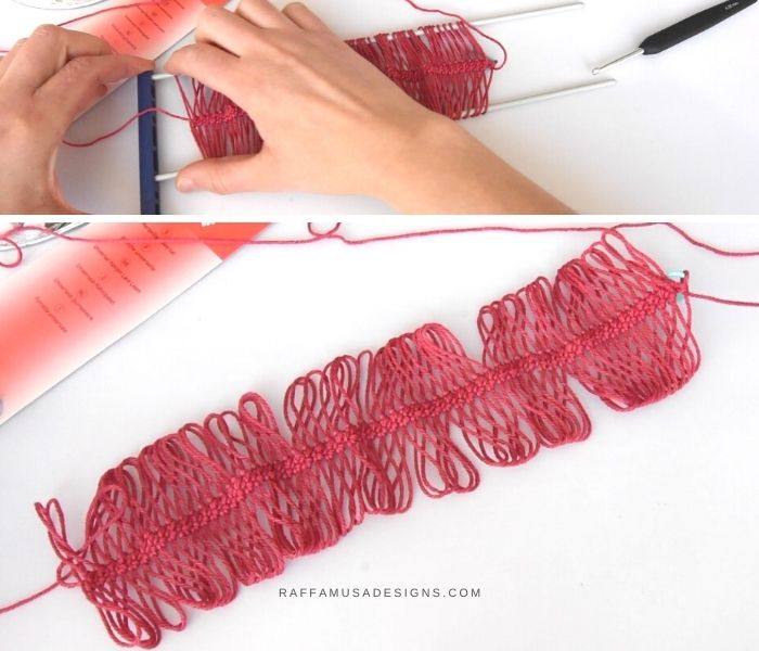 How to Hairpin Lace Crochet - Step 15 - Raffamusa Designs