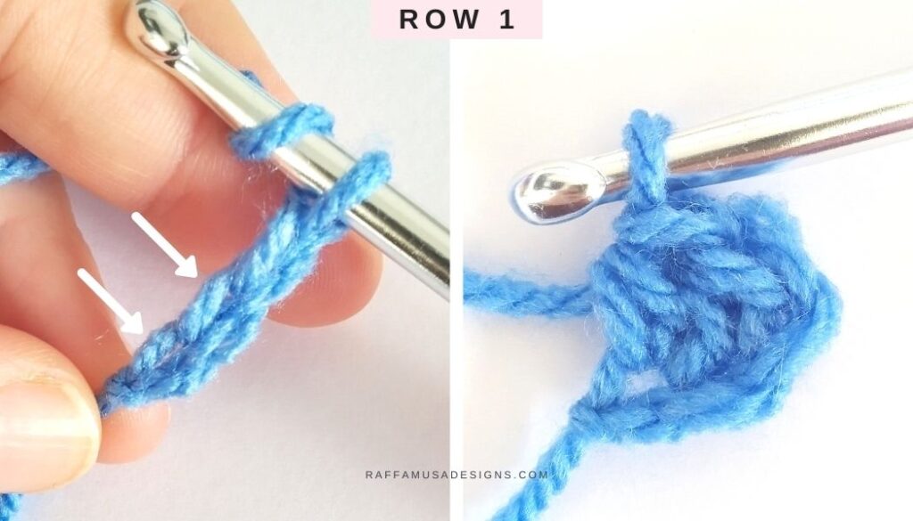 Crochet Mini Corner to Corner Stitch - Row 1 - Raffamusa Designs