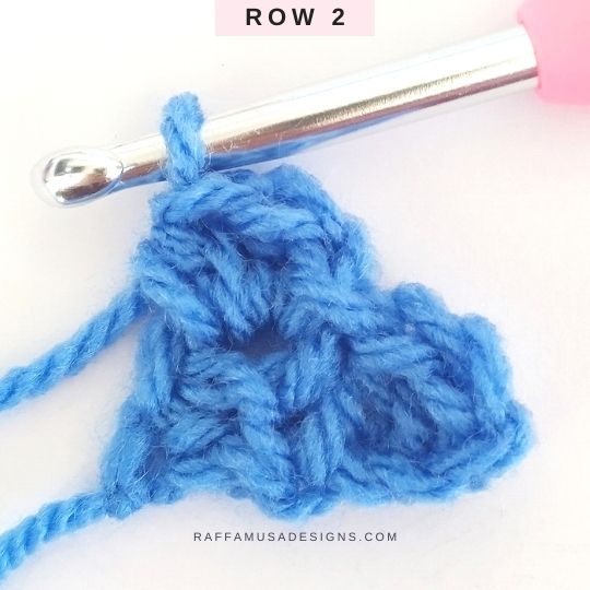 Crochet Mini Corner to Corner Stitch - Row 2 - Raffamusa Designs