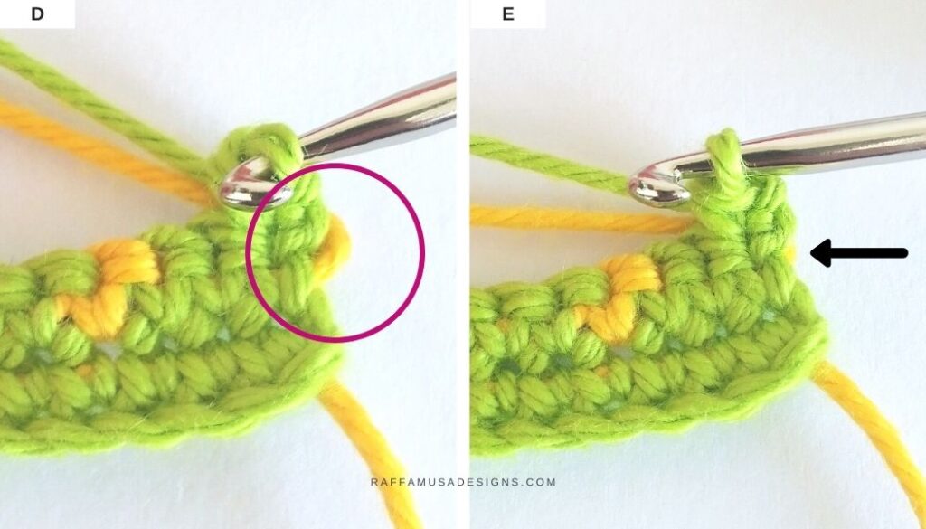 Tapestry Crochet Tutorial - How to Carry Yarn - Raffamusa Designs