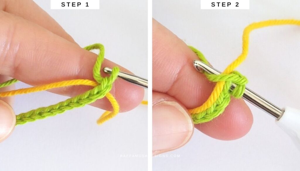 Tapestry Crochet Tutorial - How to Start Carrying Yarn - Raffamusa Designs