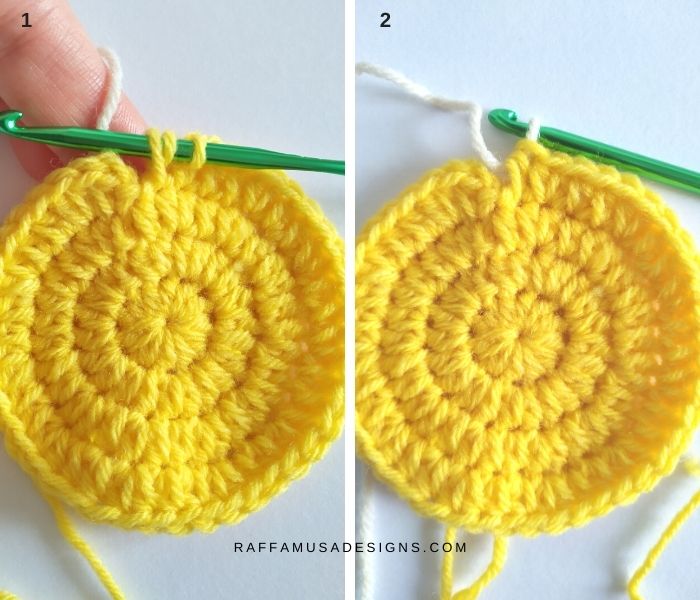 How to change color in the middle of a stitch.