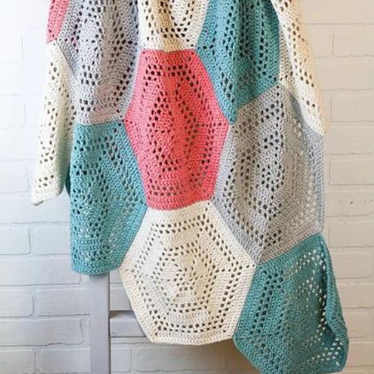 Hubby's Hexagon Blanket - Winding Road Crochet