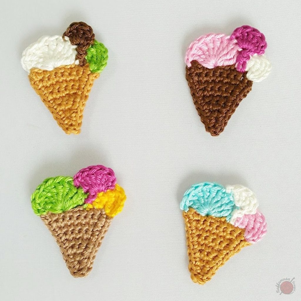 Ice Cream Crochet Applique