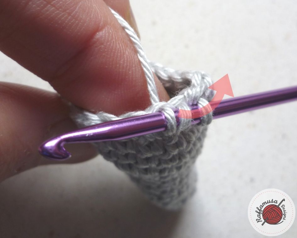 Step 3 of the Single Crochet Invisible Decrease