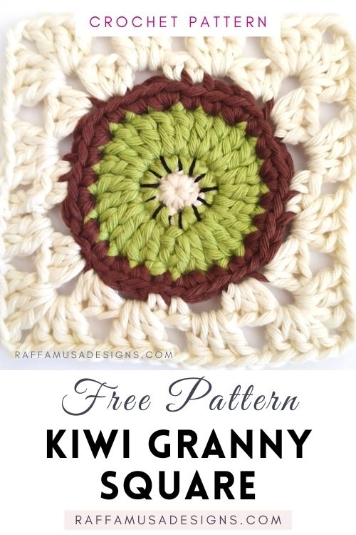 Kiwi Granny Square - Free Crochet Pattern - Raffamusa Designs