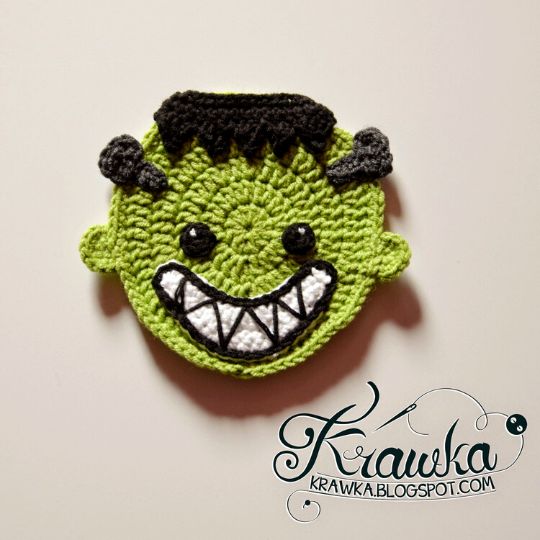 Crochet Frankenstein Coaster - Krawka