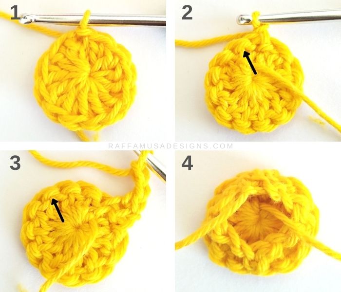 Crochet Daisy - Rounds 1-4 - Raffamusa Designs