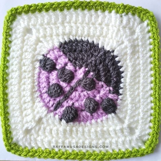 Ladybug Granny Square, free crochet pattern