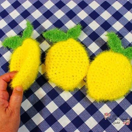 Lemon Farmhouse Scrubby - Krissy's Over The Mountain Crochet