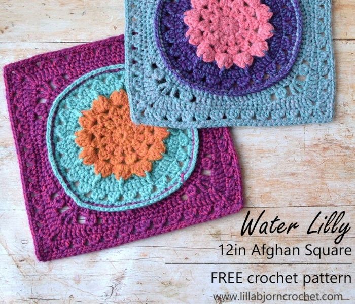 Water Lilly Afghan Square - Lilla Bjorn Crochet