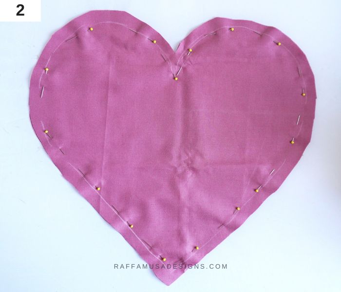 How to Line the Waffle Heart Pillow - 2