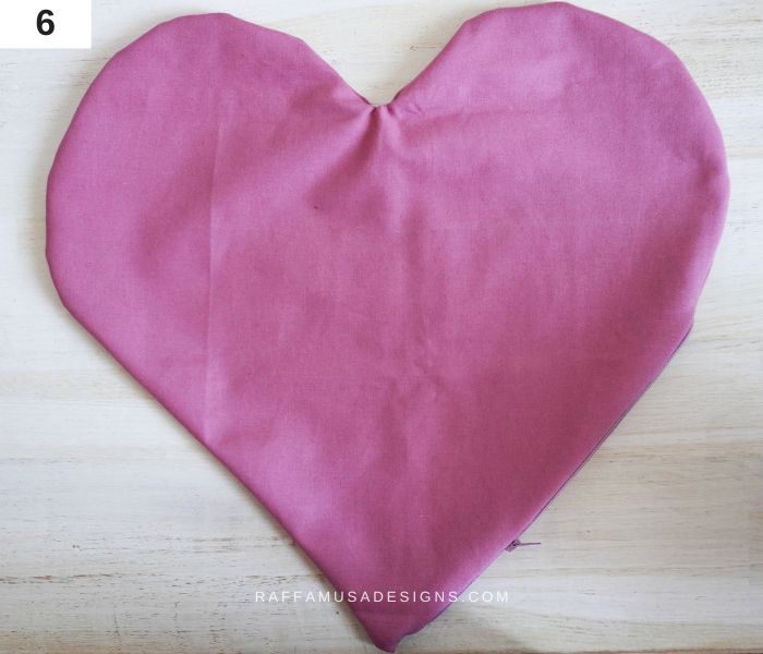 How to Line the Waffle Heart Pillow - 6