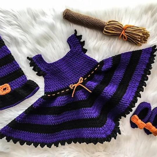 Lovable Loops Crochet Designs - Witch Baby Costume