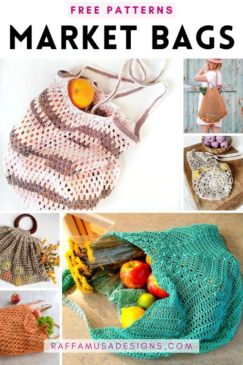 Market Bag Free Crochet Patterns - Raffamusa Designs