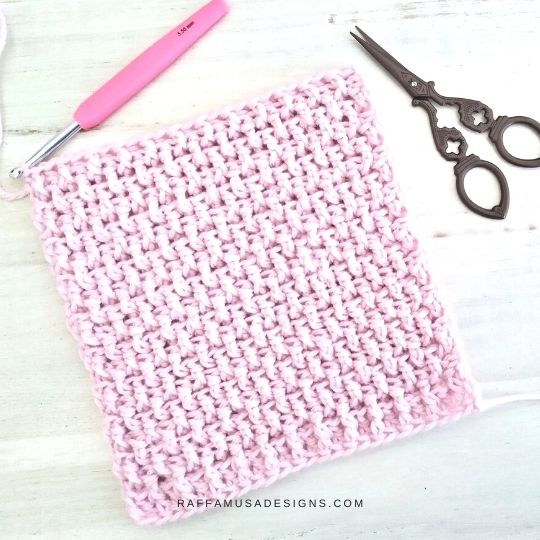 Crochet Mini Basketweave Stitch Tutorial - Raffamusa Designs
