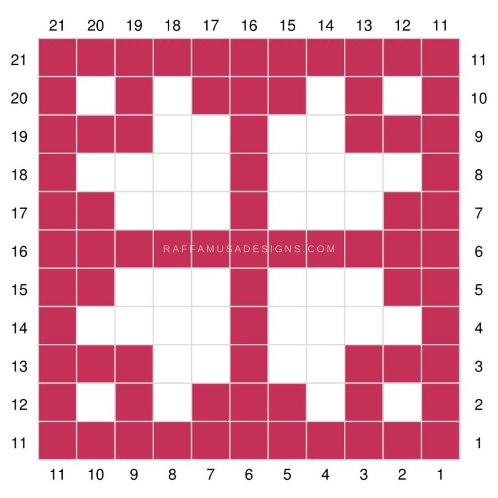 Mini-C2C Snowflake Square Chart - Raffamusa Designs
