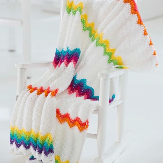 Modern Ripple Baby Blanket - Lion Brand Yarn