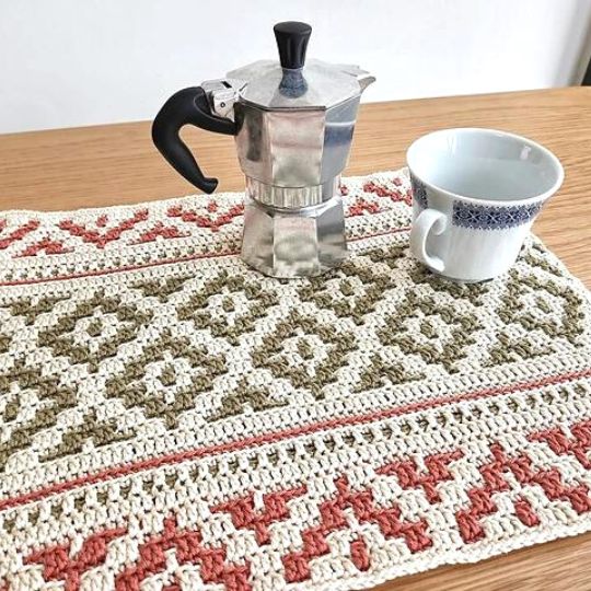 Mosaic Crochet Placemat - Made by Gootie