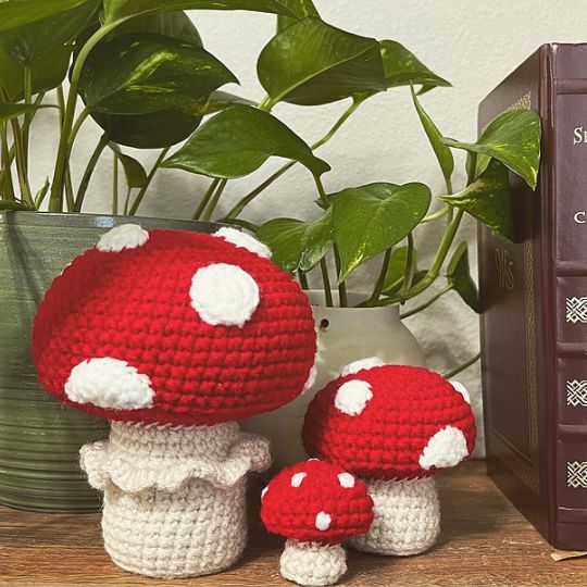 Mushroom Trio - Cutiepie Crochet