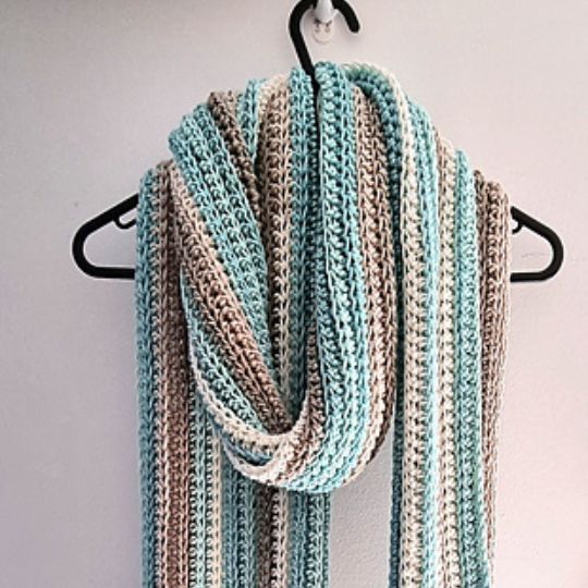 My Crochet Space - Ocean Breeze Crochet Scarf