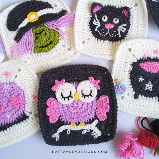 Crochet Own and Witchcraft Granny Squares - Raffamusa Designs