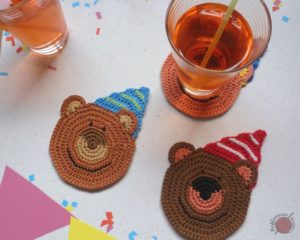 Crochet Party Bear Coasters Free Pattern