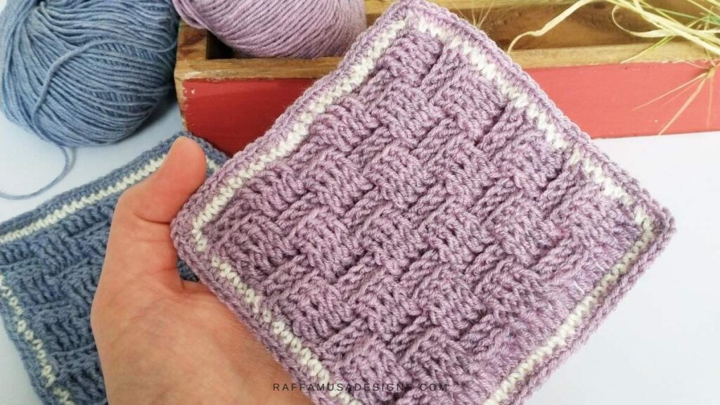 Preemie Basketweave Stitch Bonding Square - Free Crochet Pattern - Raffamusa Designs