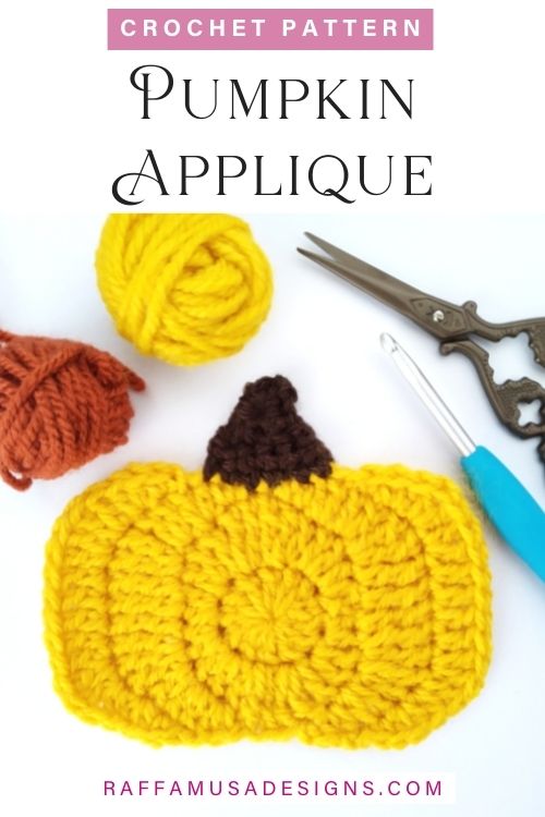 Crochet Pumpkin Applique - Free Crochet Pattern - Raffamusa Designs