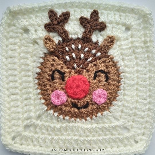 Reindeer Granny Square - Christmas Crochet Pattern