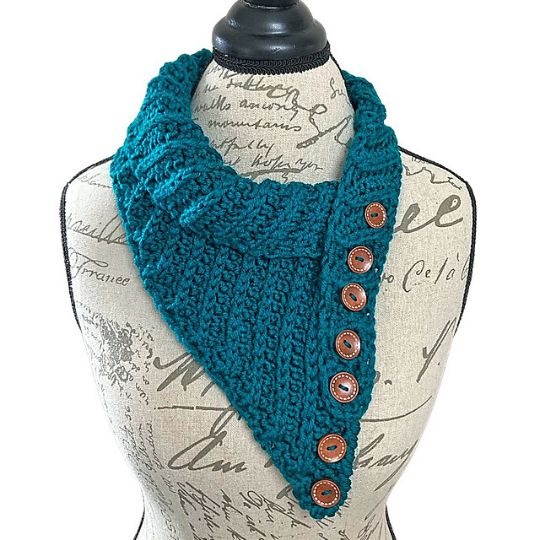 Ribbed Bandana Scarf - Simply Hooked by Janet