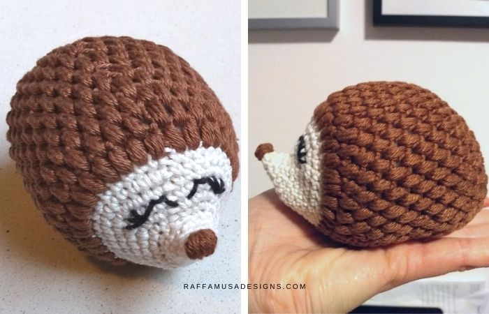 Romantic Hedgehog Amigurumi - Front and Side View - Free Crochet Pattern