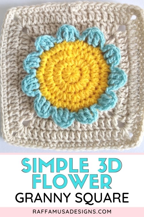 Simple 3D Flower Granny Square - Free Crochet Pattern