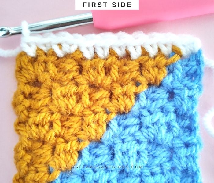 How to Add a Single Crochet Border to Mini-C2C Square - 1 - Raffamusa Designs