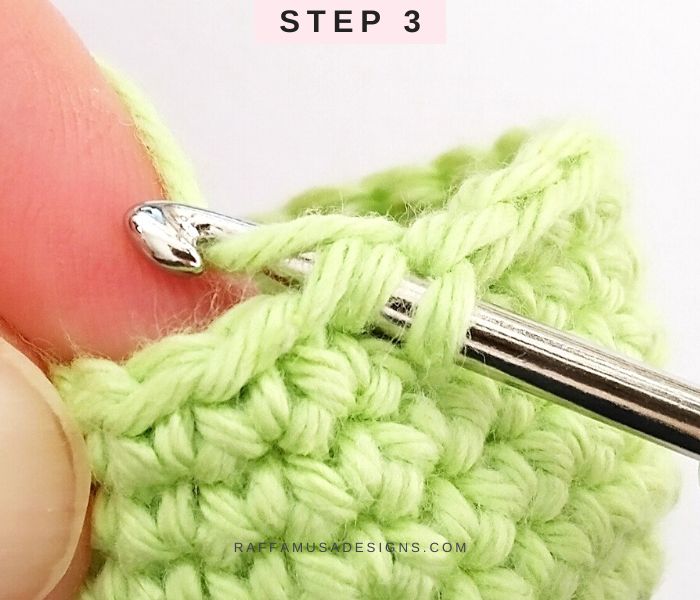 Single Crochet Invisible Decrease - Step 3 - Raffamusa Designs