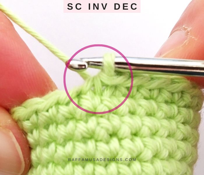 Single Crochet Invisible Decrease - Raffamusa Designs