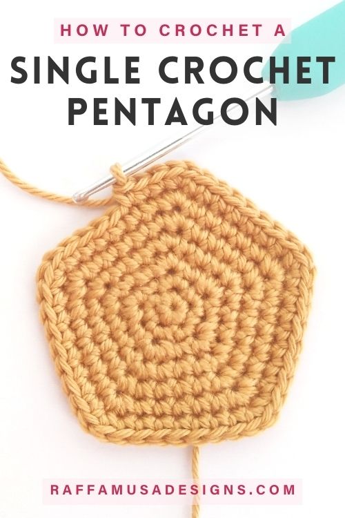 Single Crochet Pentagon - Free Pattern - Raffamusa Designs
