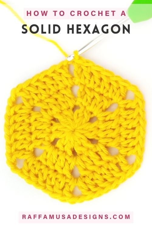 How to Crochet a Solid Hexagon - Free Pattern and Video Tutorial - Raffamusa Designs