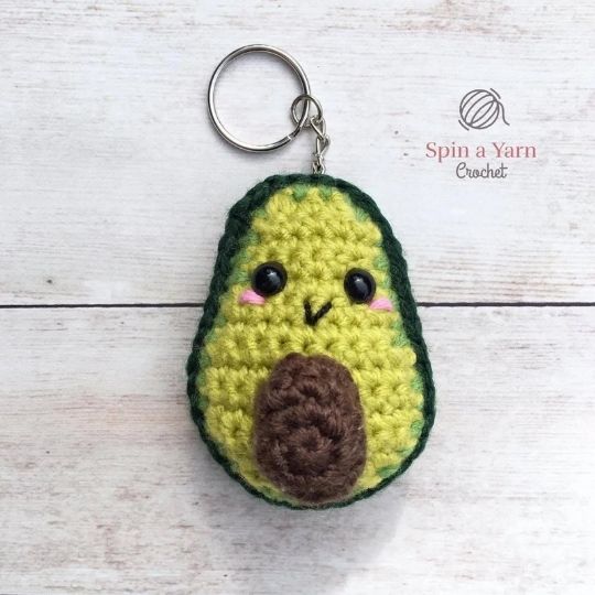 Spin a Yarn Crochet - Avocado Keychain