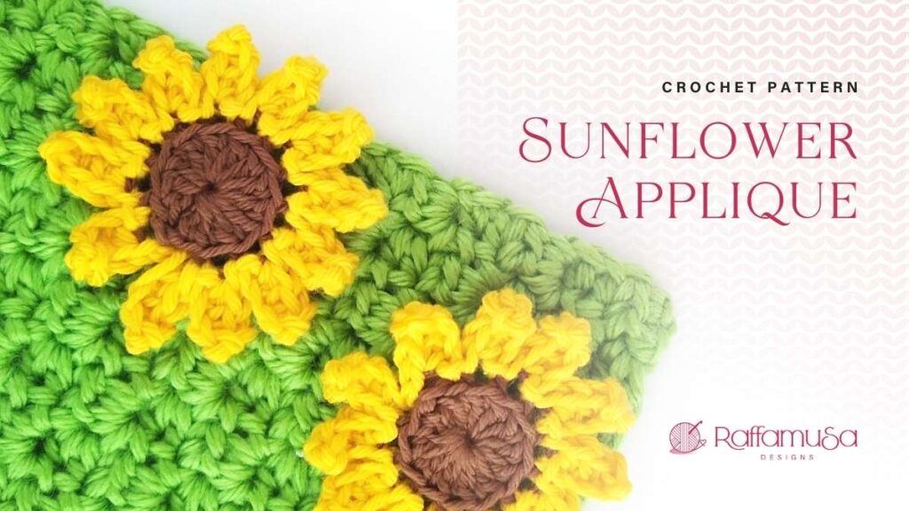 Sunflower Applique - Free Crochet Pattern - Raffamusa Designs