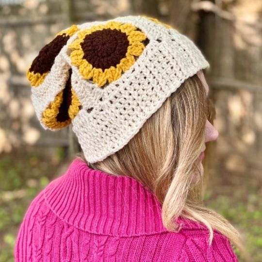 Sunflower Slouchy Hat by Crafty Kitty Crochet