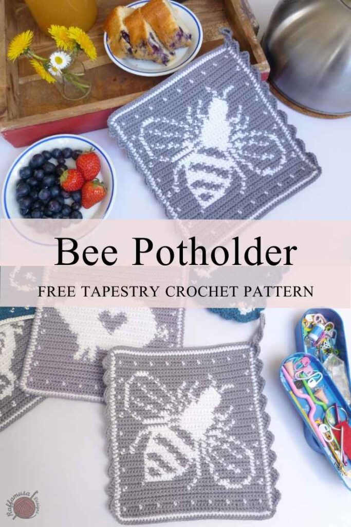 Tapestry Crochet Bee Potholder - Free Pattern